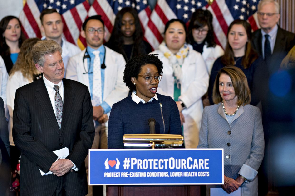 Rep. Lauren Underwood, D-Ill.,, speaks during a news conference to unveil health care legislation. (Photo: Andrew Harrer/Bloomberg via Getty Images)