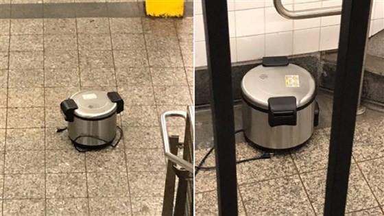 纽约地铁惊现可疑电饭煲引发恐慌 一男子被拘捕_图1-3