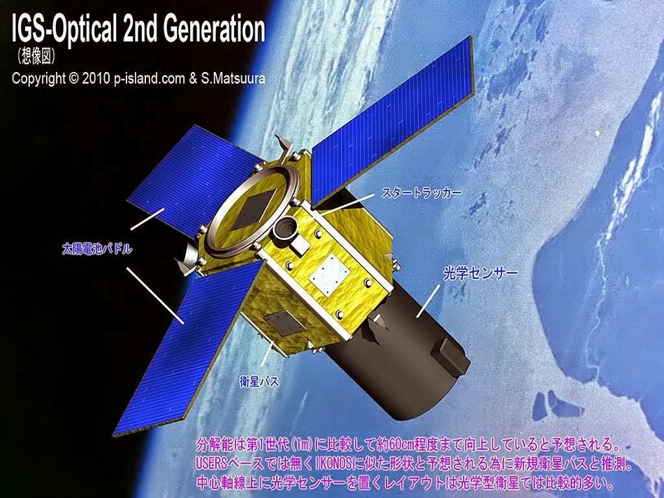 日本第二代光学侦察卫星设想图，分辨率提高至0.6米