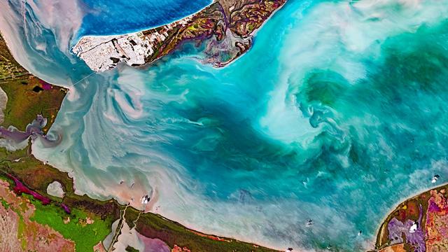 这是由“吉林一号”卫星于3月21日拍摄的墨西哥特尔米诺斯潟湖。