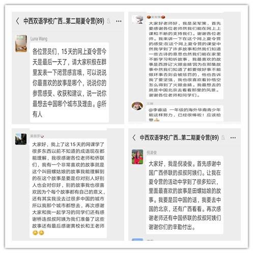 中国侨网图为营员老师们在网上进行交流　广西侨联提供　摄