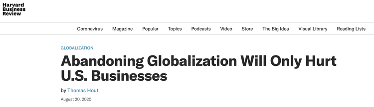 美国权威商业期刊：放弃全球化只会伤害美国企业