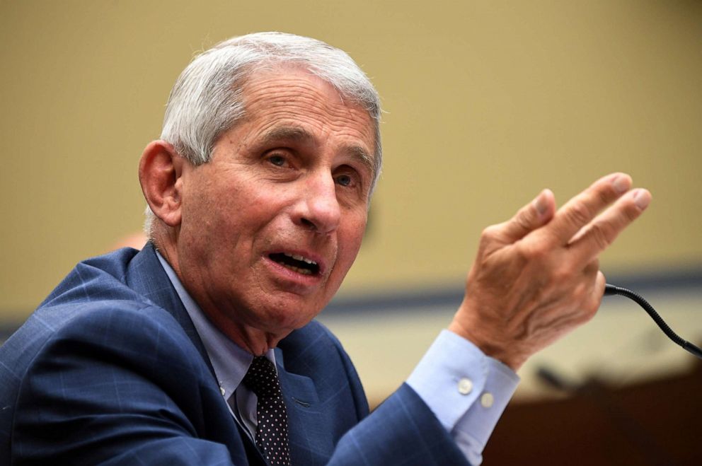 PHOTO: Dr. Anthony Fauci, director of the National Institute for Allergy and Infectious Diseases, testifies during the House Select Subcommittee on the Coronavirus Crisis hearing in Washington, D.C., on July 31, 2020.