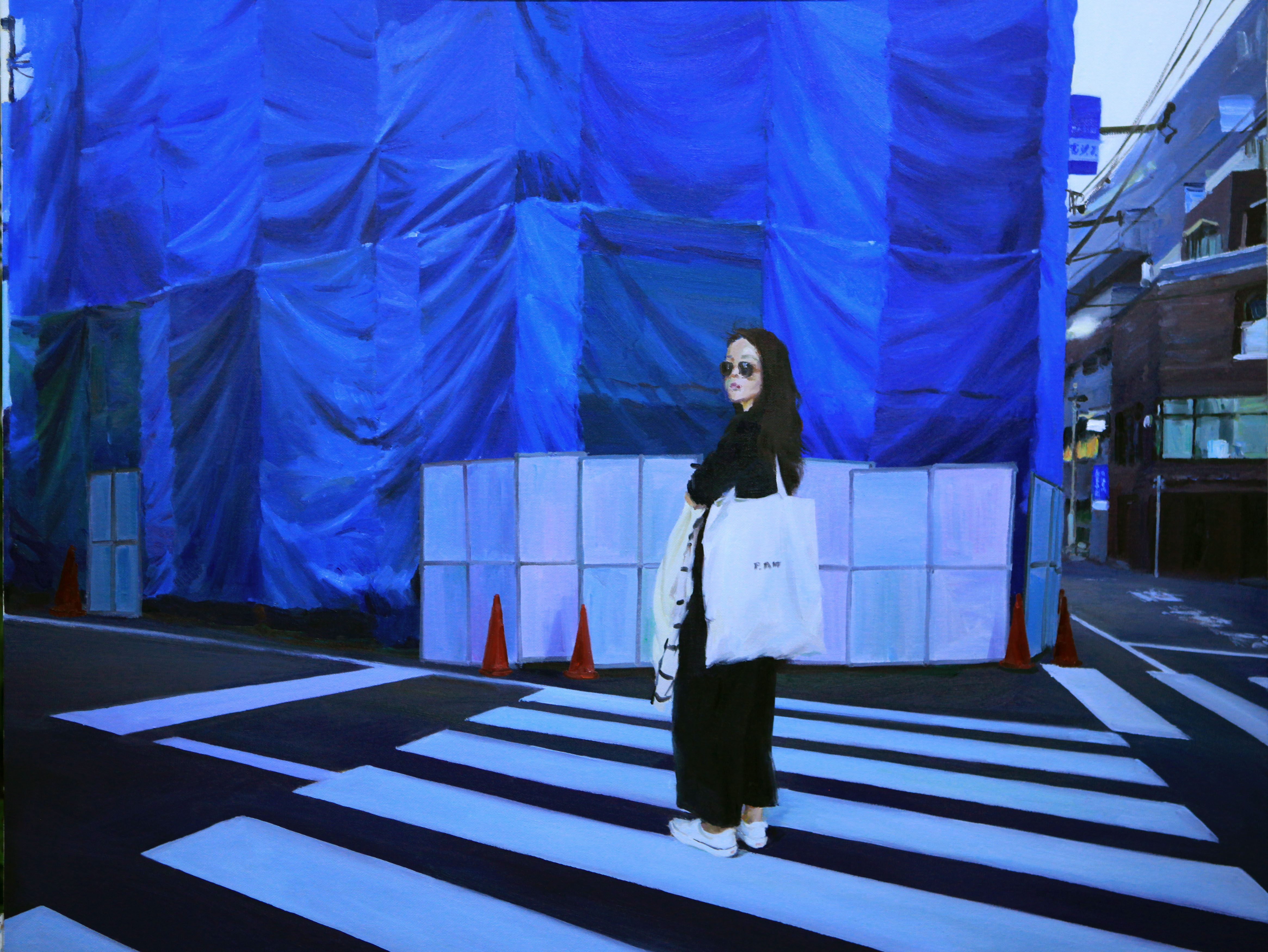 18、刘霞飞（造型学院教师）《蓝色日常》，100x130cm，布面油画，2019年.jpg