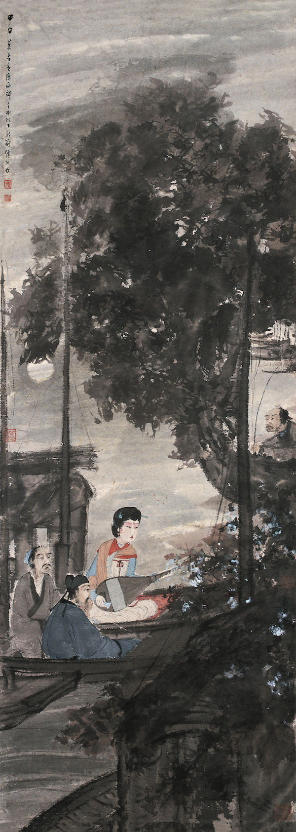 傅抱石《 琵琶行》 轴 纸本 设色 1944年 南京博物院藏