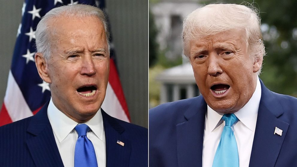 PHOTO: Former Vice President Joe Biden, left, and President Donald Trump, right.