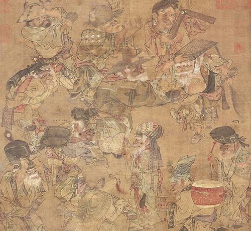 图14南宋，佚名，《大傩图》，轴，绢本设色，67.4x59.2厘米，北京故宫博物院藏。