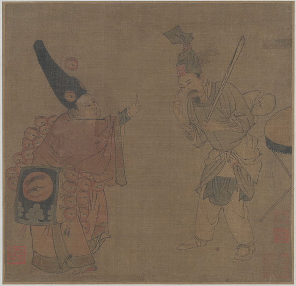 图13 南宋，佚名，《眼药酸》，册页，绢本设色，23.8x24.5厘米，北京故宫博物院藏。