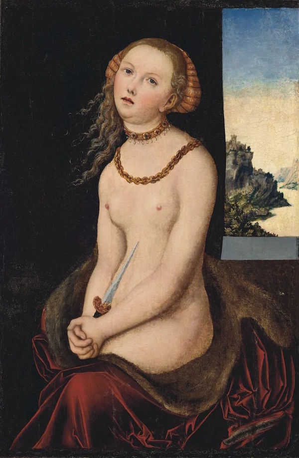 第一轮出售的德国文艺复兴时期画家老卢卡斯·克拉纳赫作品《卢克丽霞」(Lucretia)》
