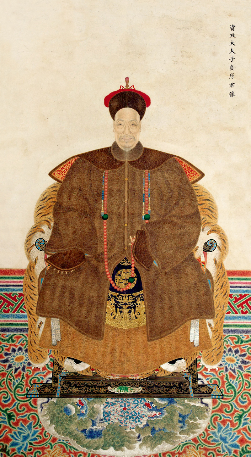 《何绍基画像》纸本设色，141.8x77.5cm，清中晚期，湖南省博物馆藏