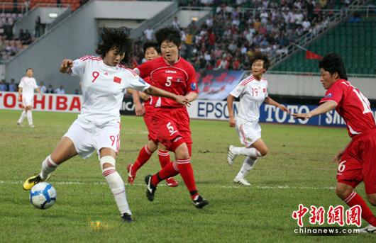 2010年亚洲杯，中国女足半决赛0:1不敌朝鲜。失去了晋级2011世界杯的资格。刘忠俊 摄
