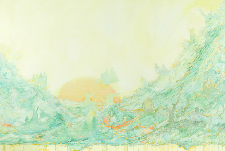 《海浪卷走历史又呈现了历史 1》160x240cm 布面油画 2020年