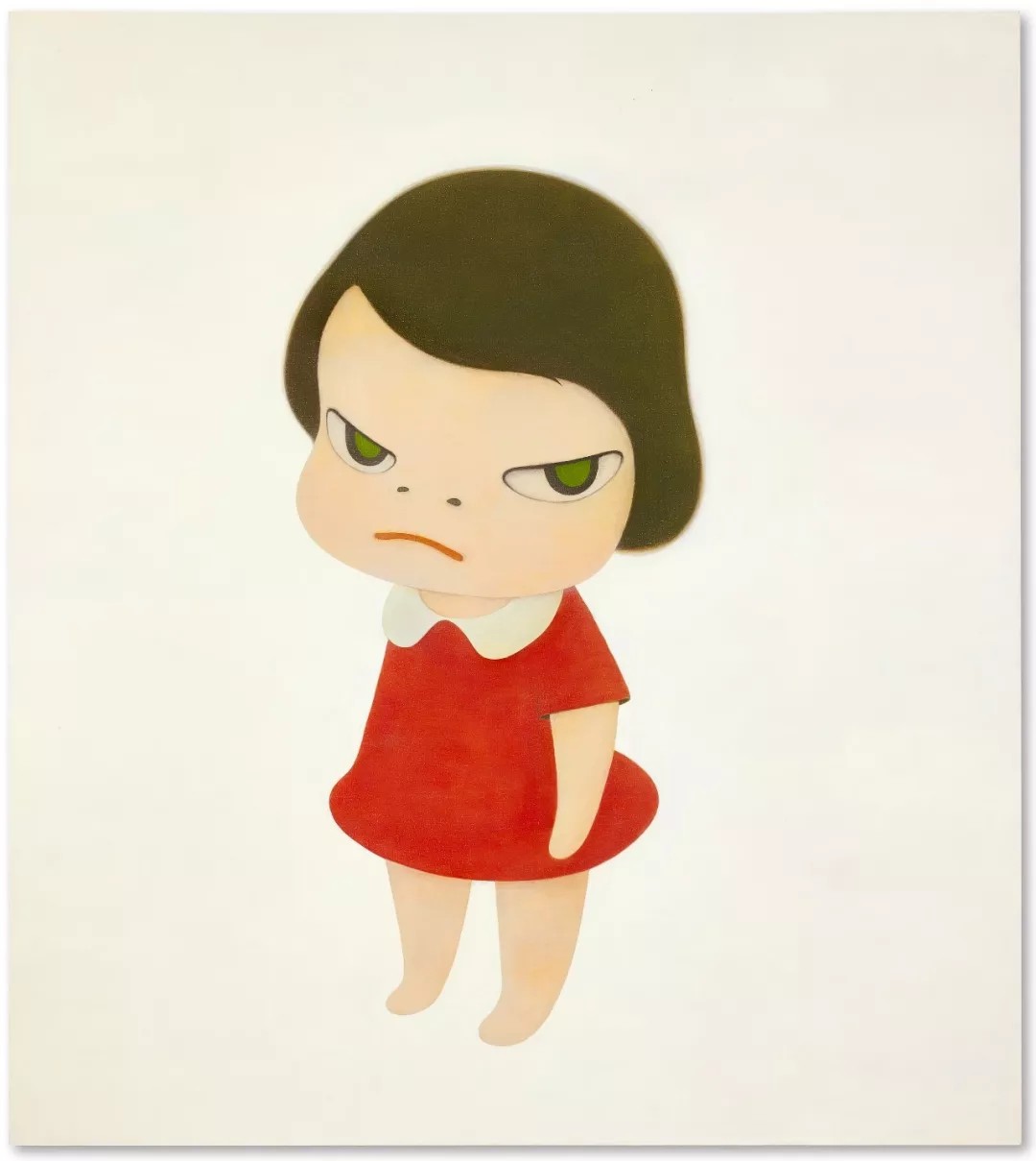 奈良美智，《背后藏刀》，压克力画布，234x208cm，2000年作