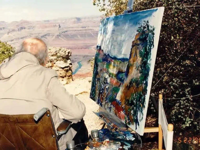 1990年，刘海粟在科罗拉多大峡谷