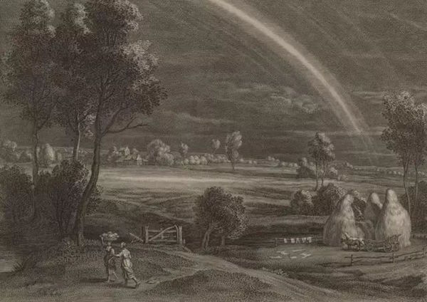 舍尔特·亚当斯·波尔斯沃特（约1586-1659），《彩虹与干草堆》，蚀刻版画。鲁本斯“小景系列”。原作位置不详