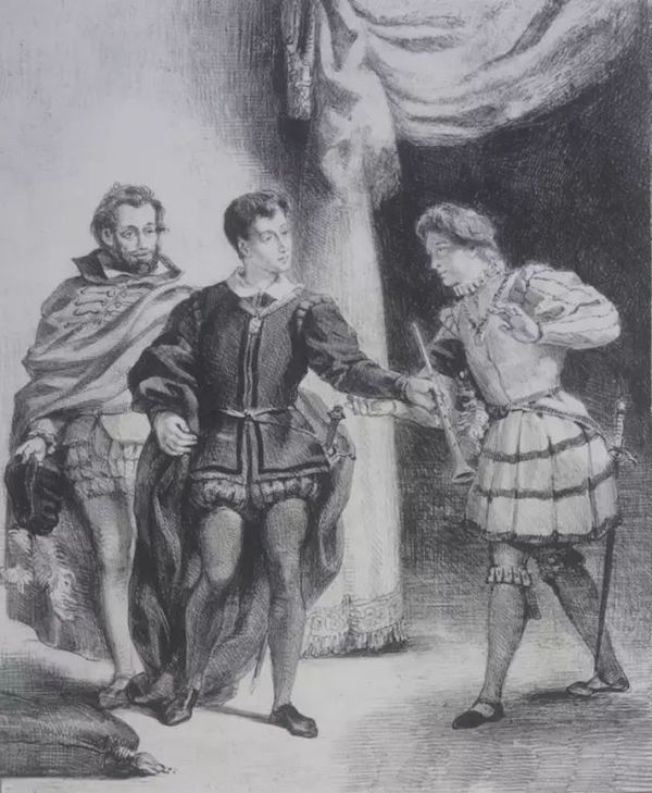 德拉克洛瓦《哈姆雷特》系列插图之二。