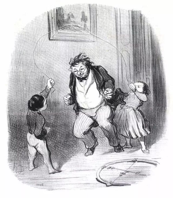 奥诺雷·杜米埃“父亲们”插画系列之一，发表于1848年3月23日的《喧噪》
