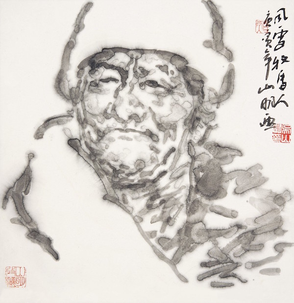 吴山明作品，《风雪牧马人》，2010年