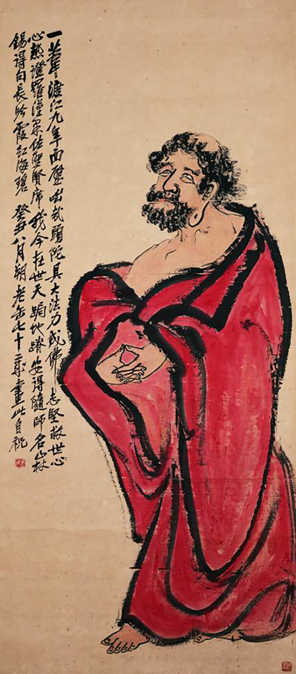 吴昌硕，《达摩像》（轴），1910年，私人收藏