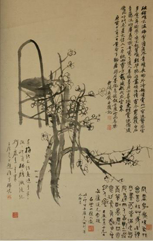 吴昌硕，《灯梅图》（轴），1891，私人藏