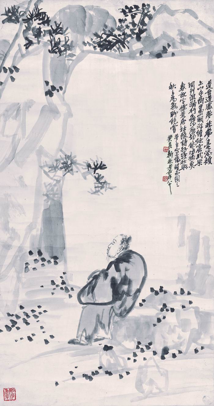 吴昌硕，《自写小像》（轴），1923，（安吉）吴昌硕纪念馆藏
