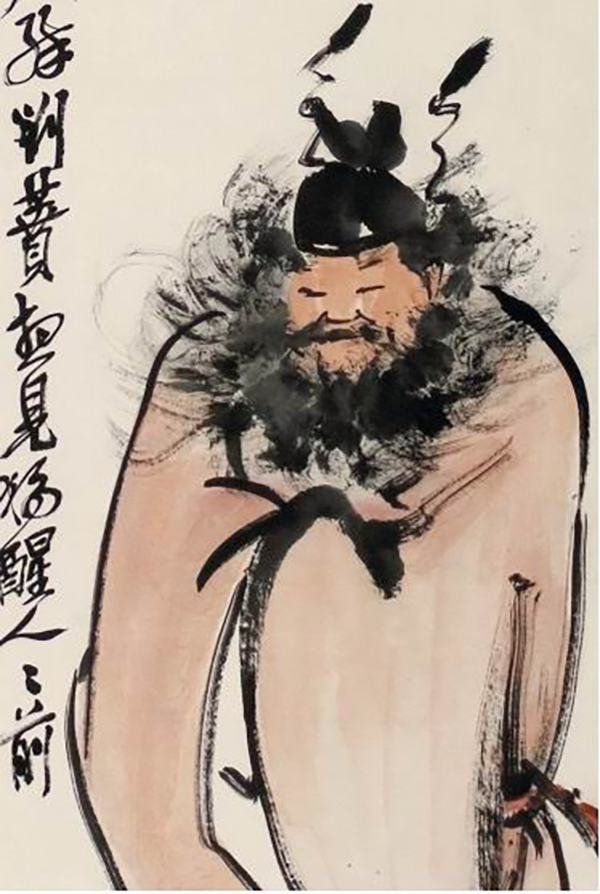 吴昌硕，《醉钟馗图（局部）》，1921，浙江省博物馆藏
