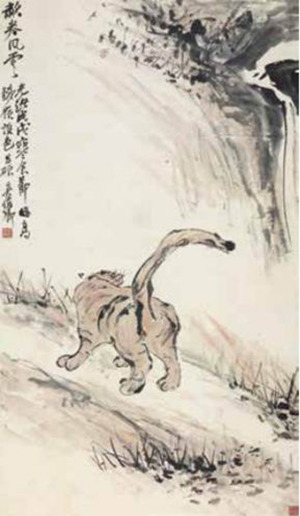 吴昌硕，《临高其佩啸卷风云图》（轴），1898年，浙江省博物馆藏