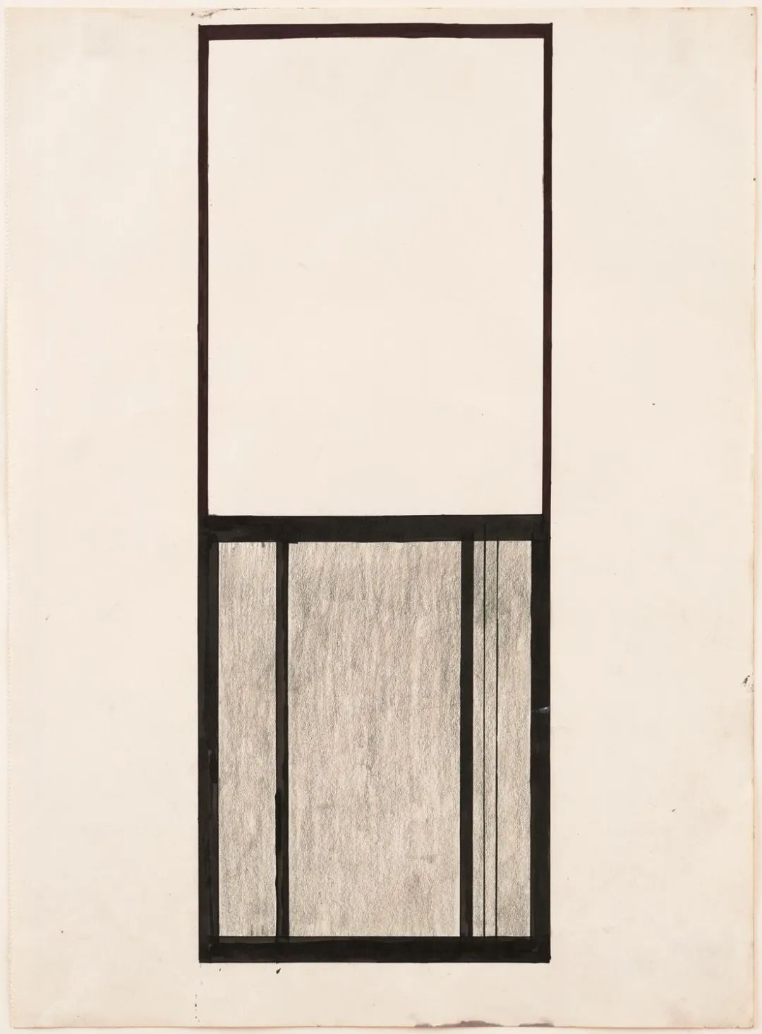 埃尔斯沃斯·凯利，《窗的习作》，巴黎现代艺术博物馆，1949；纸上水墨和铅笔