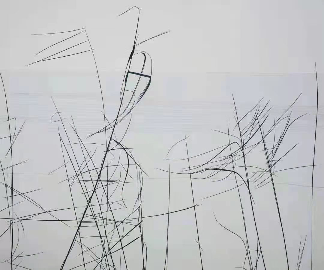 马佳慧，《横竖之风》，布面丙烯，100x120cm，2019