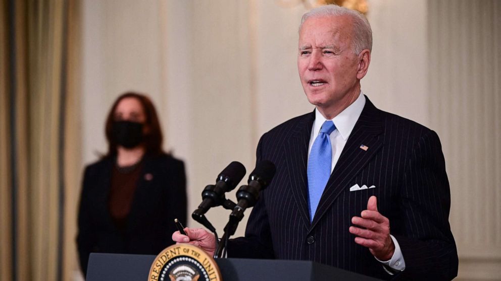 PHOTO: President Joe Biden delivers remarks on the government's pandemic response at the White House, March 2, 2021.