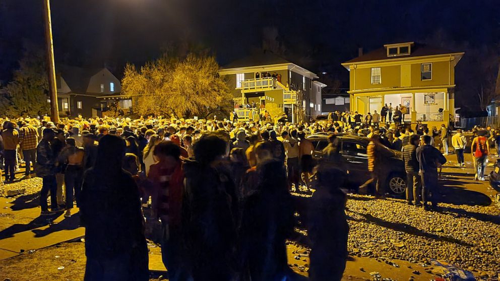 PHOTO: People attend a party in Boulder, Colorado, March 6, 2021.