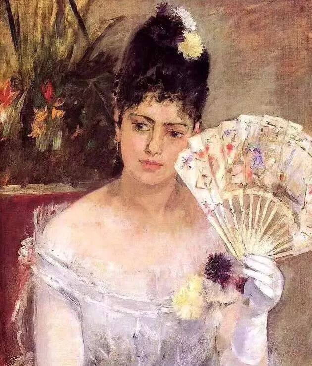 持扇女人（又名《在舞会上》），莫里索，1875 ©MuséeMarmottan Monet