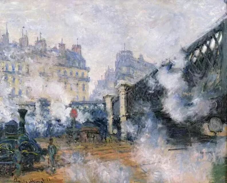 《圣拉扎尔火车站》，莫奈，1877©MuséeMarmottan Monet