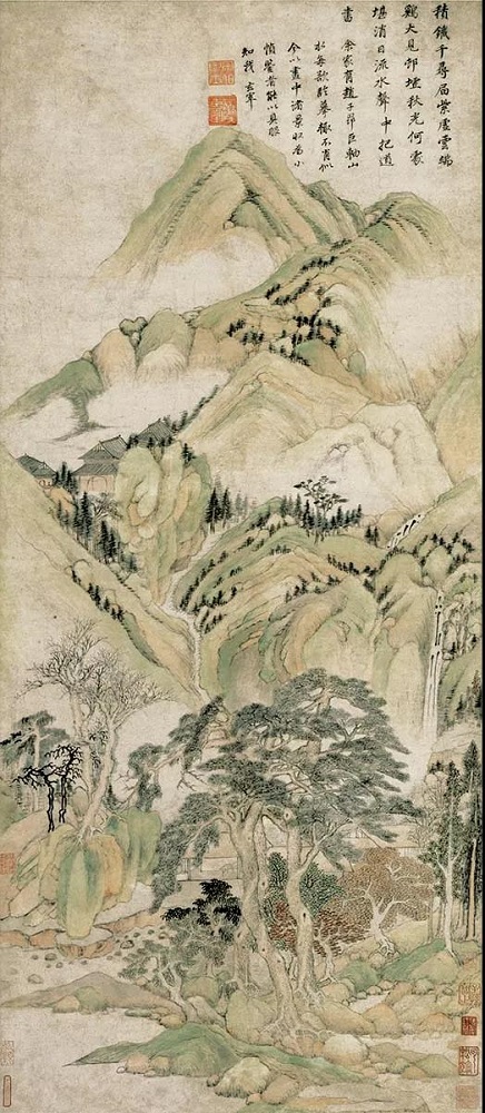 董其昌，《仿赵孟頫秋山图》（轴），上海博物馆藏
