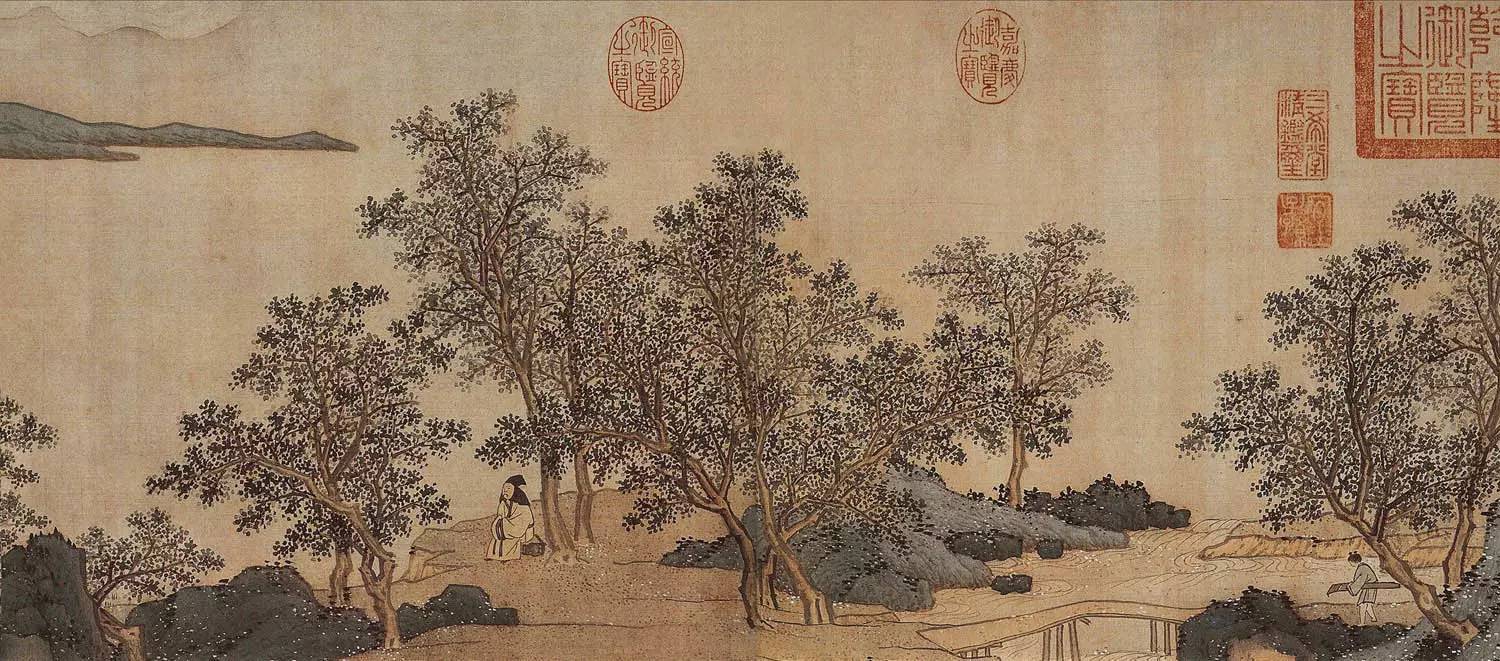 沈周，《落花图》（局部），台北故宫博物院藏
