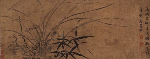 文徵明《兰竹图轴》 23.0×58.0cm 16世纪 东京国立博物馆藏