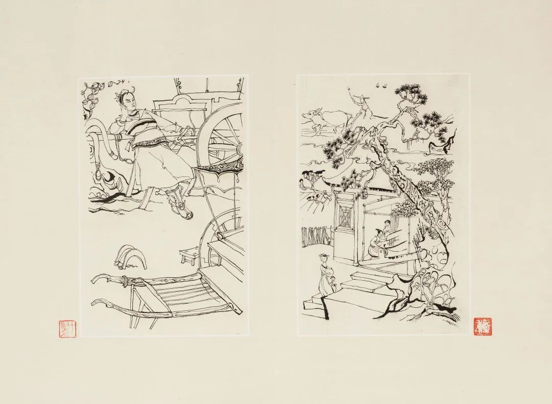 《霍去病》画稿 程十发 纸本 1955年