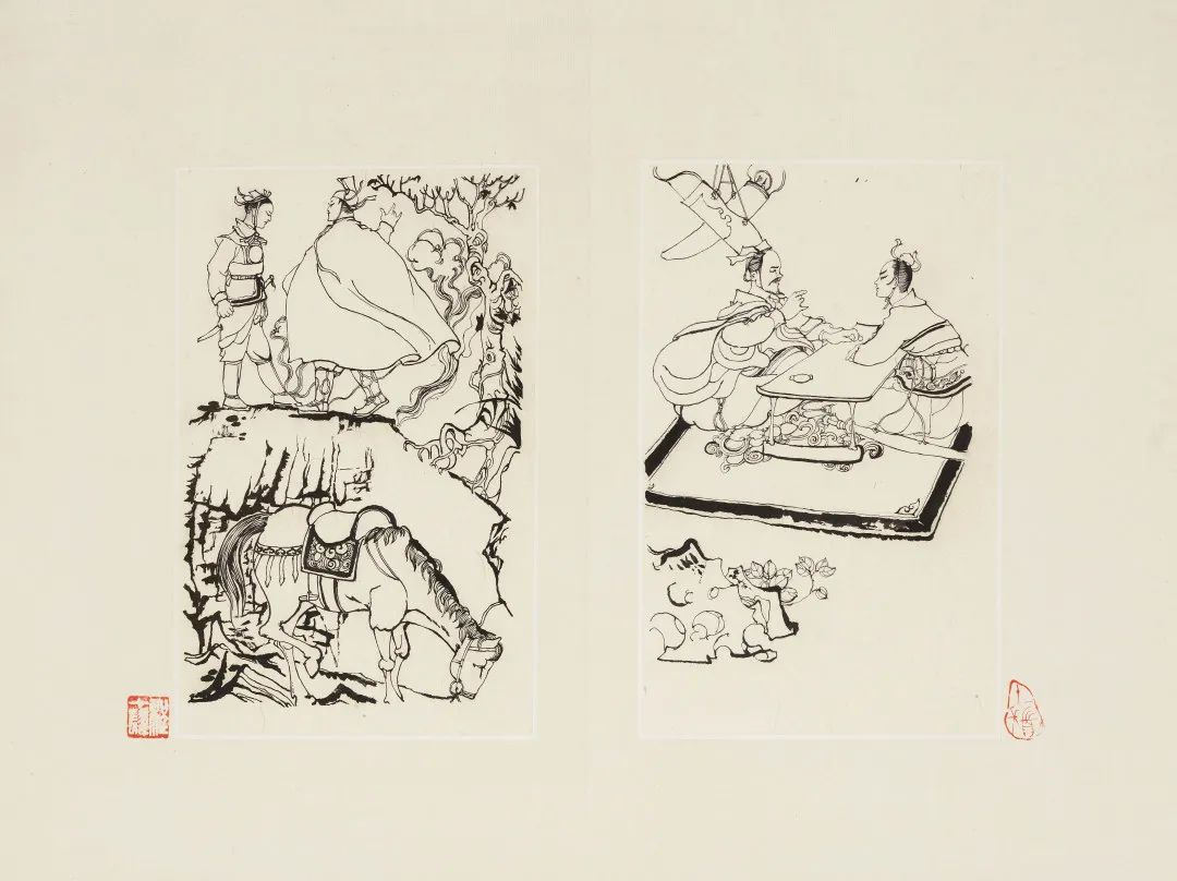 《霍去病》画稿 程十发 纸本 1955年