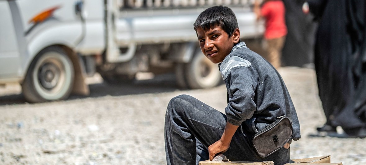 2019年7月位于叙利亚东北部霍尔难民营的一名儿童。