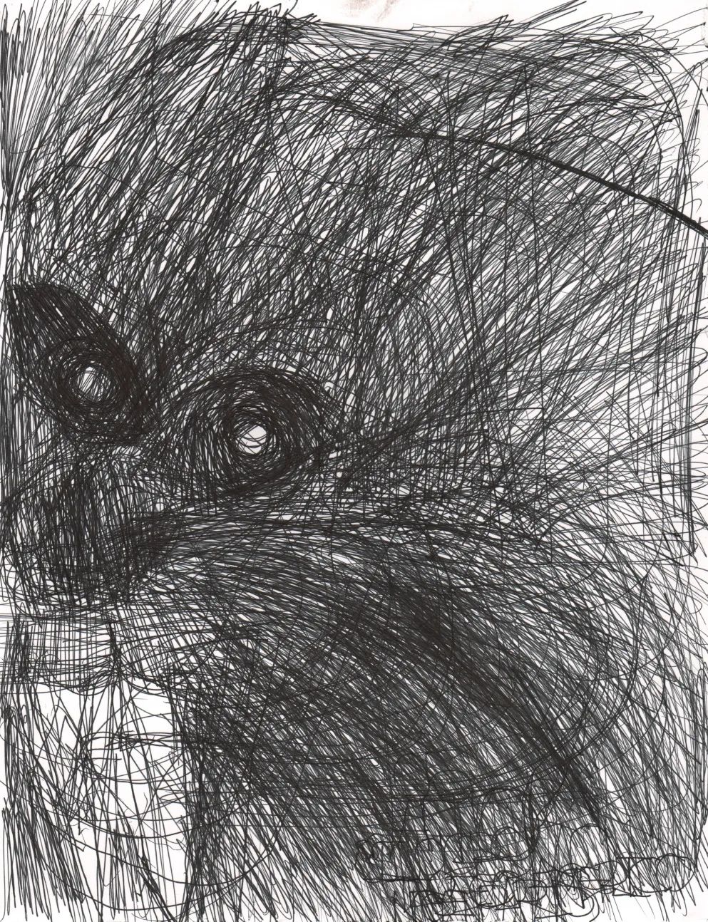 何塞·曼努埃尔·埃格亚，《无题》，2014，纸上细水彩笔，25 x 33 cm。艺术家供图。