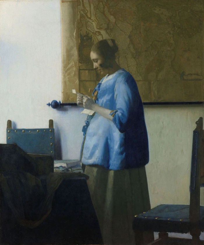 图17：维米尔，《读信的蓝衣女子》，约1663