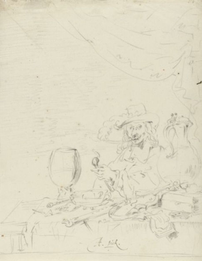 图12：莱昂纳特·布雷默斯，《桌上有烟斗的人》，约1652/53，阿姆斯特丹国家博物馆藏