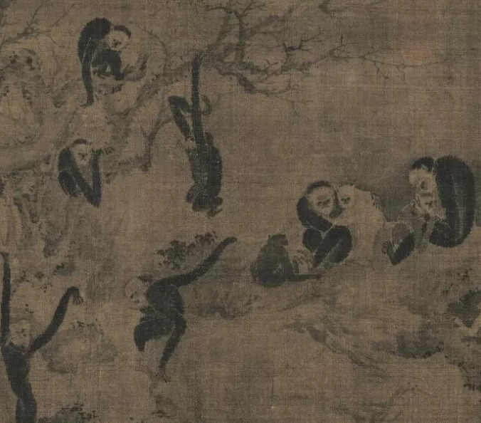 （传）易元吉《聚猿图》（局部） 大阪市立美术馆藏