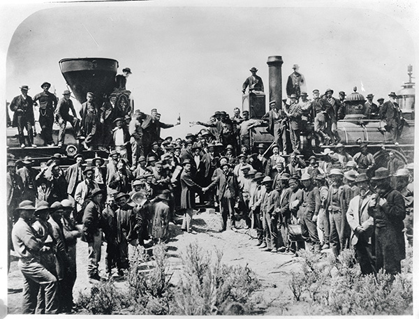 1869年5月10日，美国犹他州普罗蒙特里，美国第一条横贯大陆铁路竣工。人民视觉  资料图