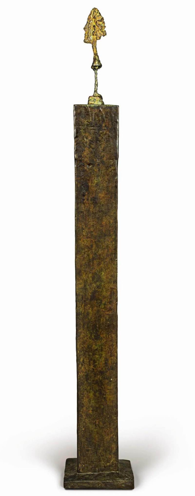 阿尔伯托・贾柯梅蒂（Alberto Giacometti） 《立柱上的半身小像》铜雕