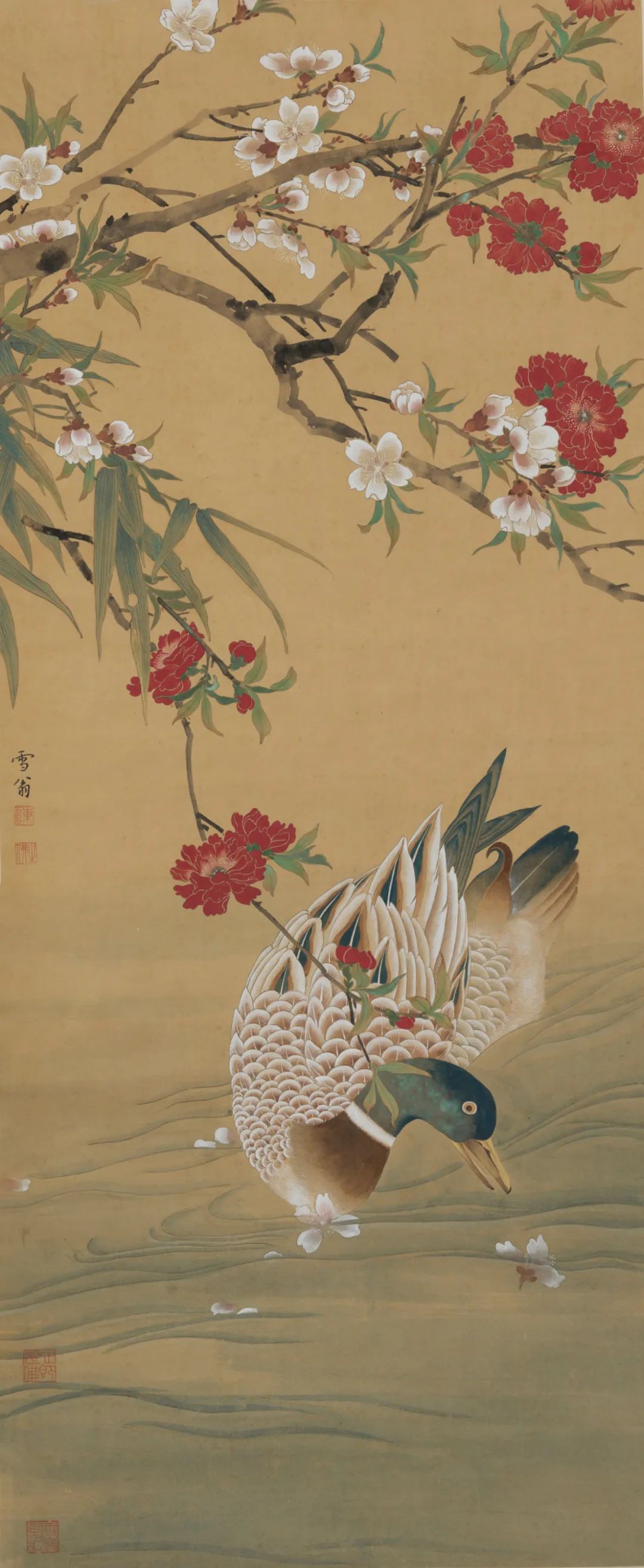 《春江水暖》 陈之佛 中国画 98.6×41cm 年代不详 中国美术馆藏