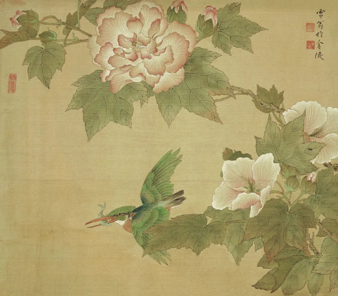 《芙蓉翠鸟》 陈之佛 中国画 36×42cm 1957年 南京博物院藏