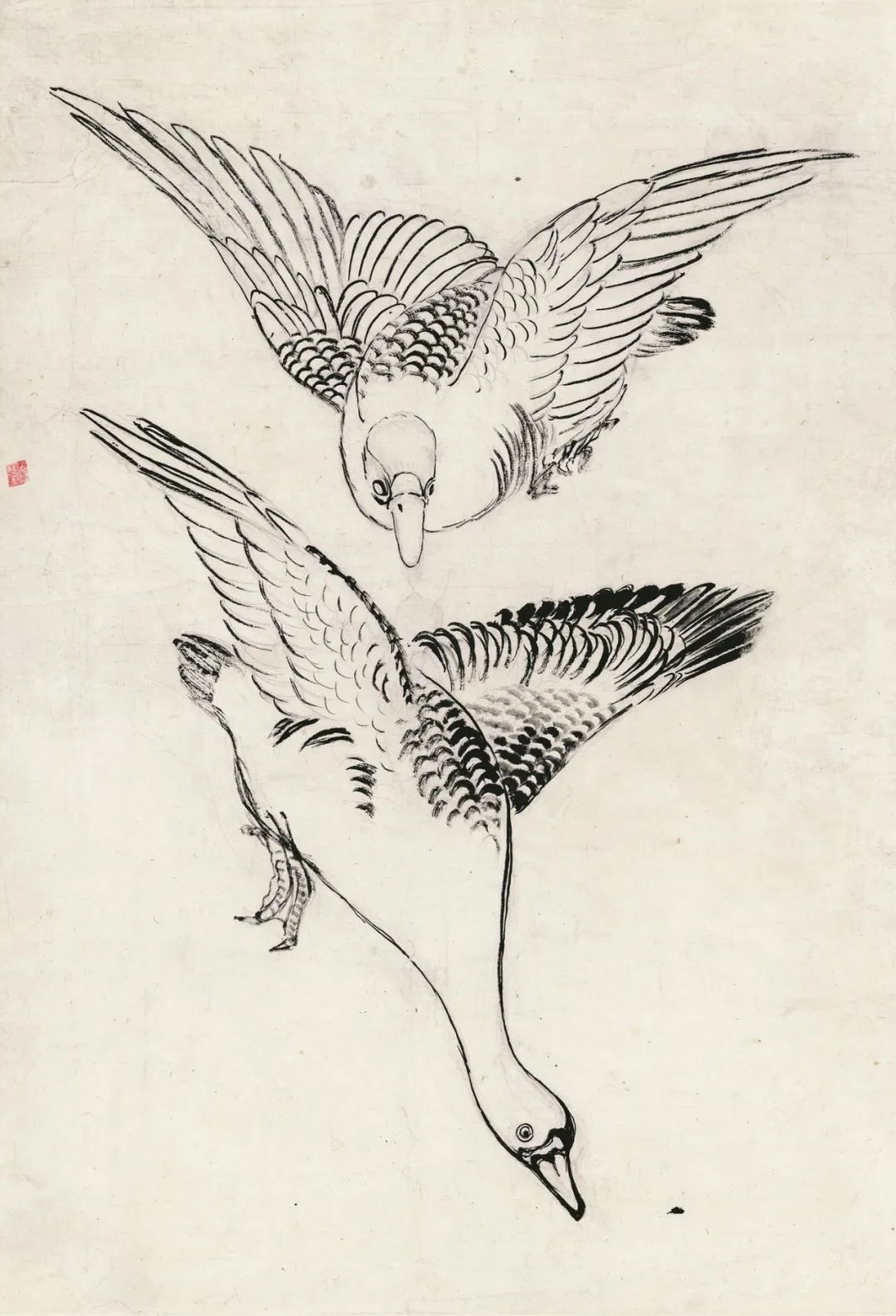 《双飞雁图》 陈之佛 中国画 71.6×51.5cm 南京博物院藏
