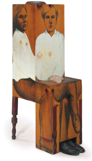 玛丽索·埃斯科巴《安迪》，1962—1963 年，木版上石墨、油彩和石膏画，143.5厘米 ×43.8 厘米 ×57.2 厘米。