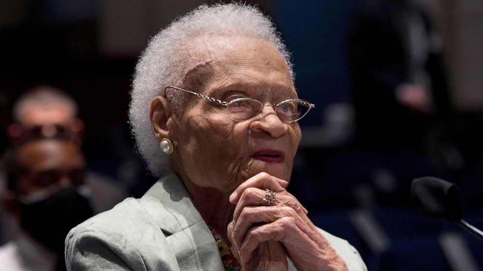 PHOTO: Viola Fletcher, the oldest living survivor of the Tulsa Race Massacre, testifies before during a hearing on 